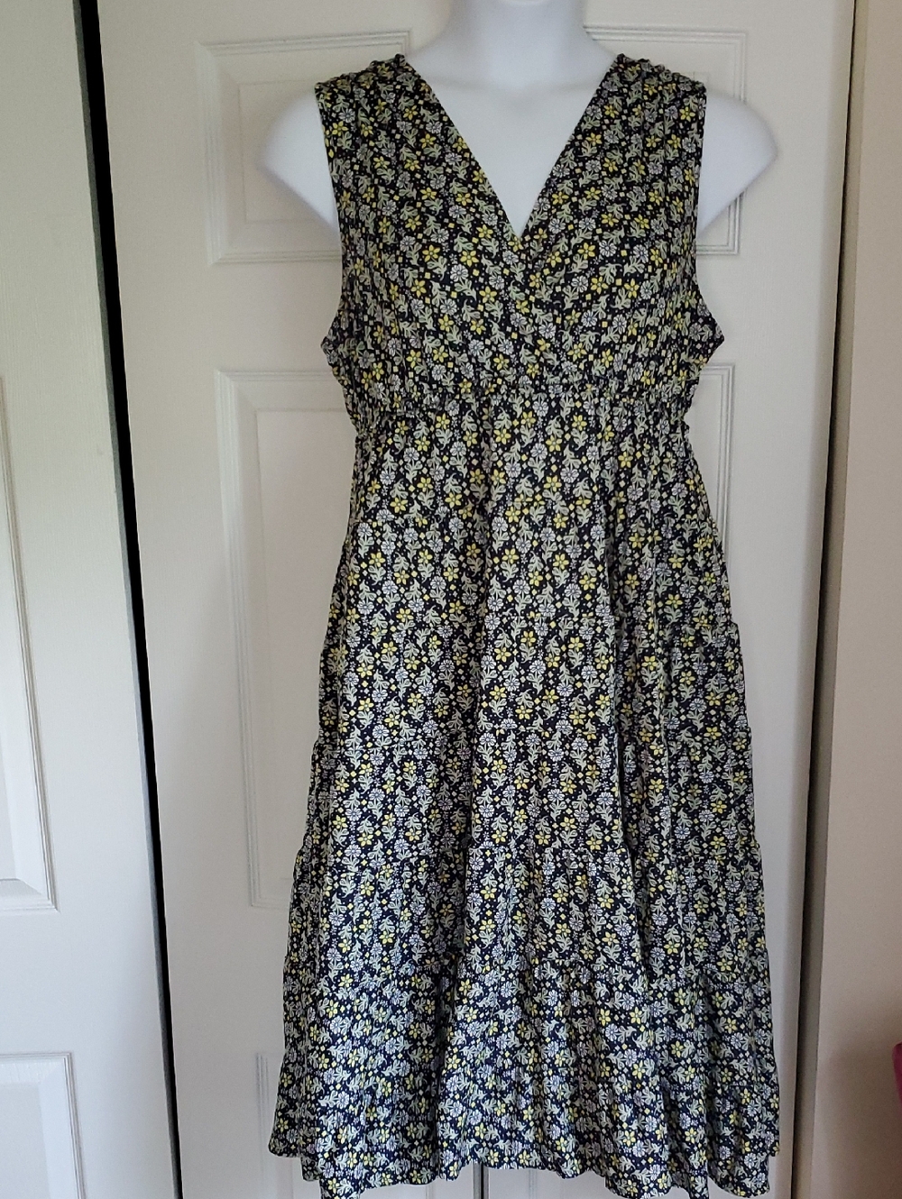 Max Studio Floral Midi Sundress with Crossover V-neck